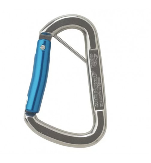 Austrialpin - D-ASYMM Edelstahl Karabiner, Schnapper eloxiert, inox poliert mit Splint