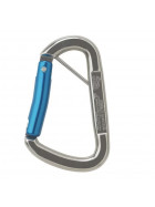 Austrialpin - D-ASYMM Edelstahl Karabiner, Schnapper eloxiert, inox poliert mit Splint